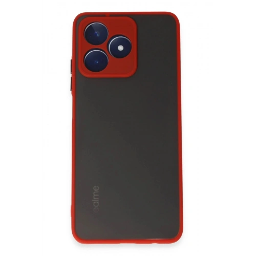 Durukar®  Realme C53 Kılıf Montreal Silikon Kapak - Kırmızı