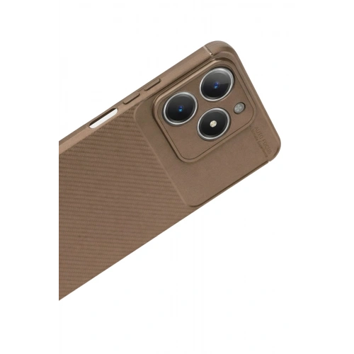 Durukar®  Realme C61 Kılıf Auto Focus Karbon Kapak - Kahverengi
