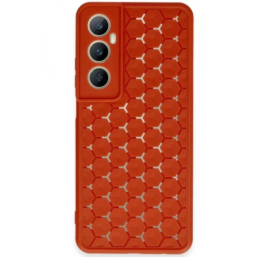 Durukar®  Realme C65 Kılıf Petek Silikon Kapak - Kırmızı