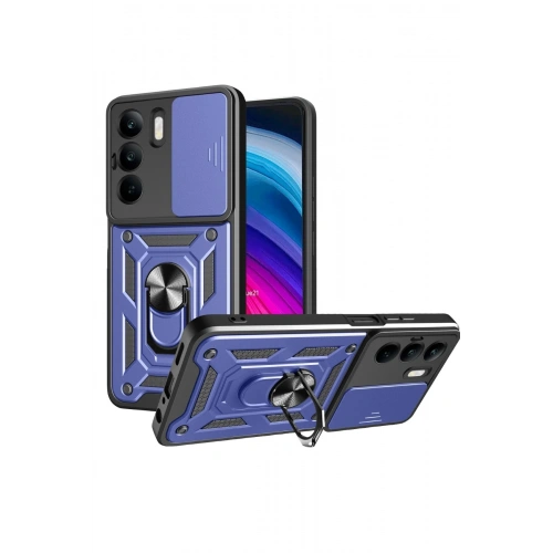 Durukar®  Realme C75 4G Kılıf Pars Lens Yüzüklü Silikon - Lacivert