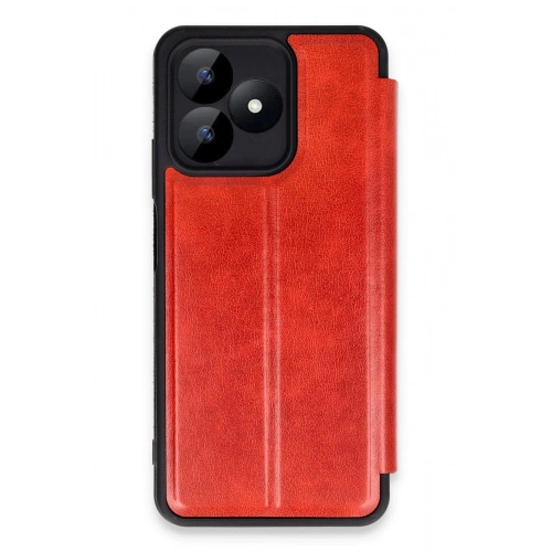 Durukar®  Realme Note 50 4G Kılıf Flip Cover - Kırmızı