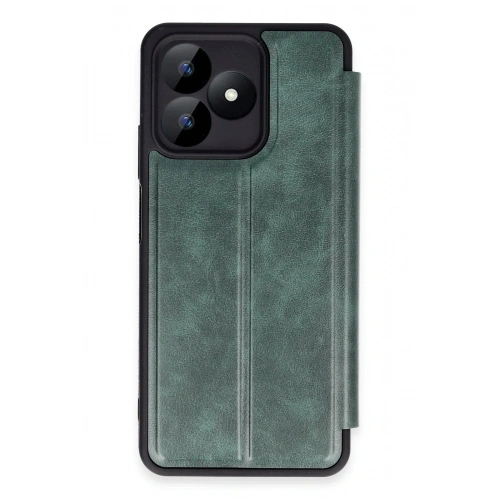 Durukar®  Realme Note 50 4G Kılıf Flip Cover - Koyu Yeşil