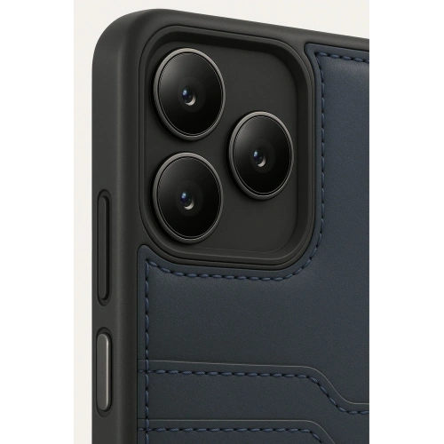 Durukar®  Realme Note 50 4G Kılıf Sara Kartvizitli Deri Kılıf - Lacivert