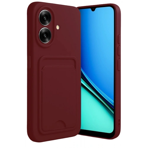 Durukar®  Realme Note 60 Kelvin Kartvizitli Silikon - Bordo