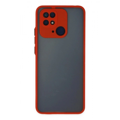 Durukar®   Redmi 10C Kılıf Montreal Silikon Kapak - Kırmızı