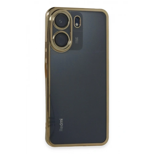 Durukar®   Redmi 13C Kılıf  Lensli Silikon - Gold