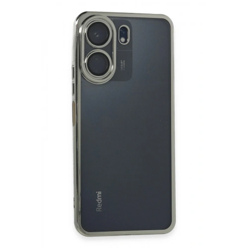 Durukar®   Redmi 13C Kılıf  Lensli Silikon - Gümüş