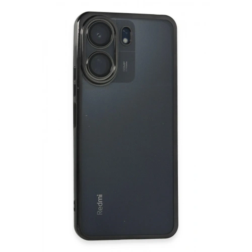 Durukar®   Redmi 13C Kılıf  Lensli Silikon - Siyah