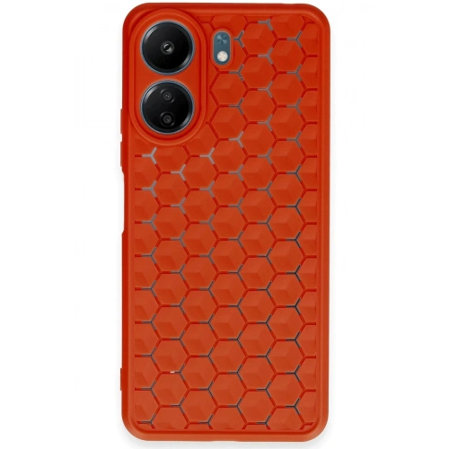 Durukar®   Redmi 13C Kılıf Petek Silikon Kapak - Kırmızı