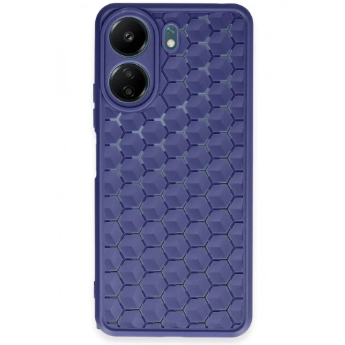 Durukar®   Redmi 13C Kılıf Petek Silikon Kapak - Lacivert