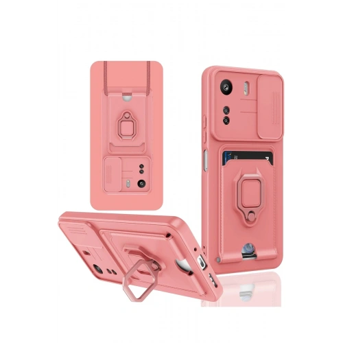 Durukar®   Redmi 13C Kılıf Zuma Kartvizitli Yüzüklü Silikon - Pembe