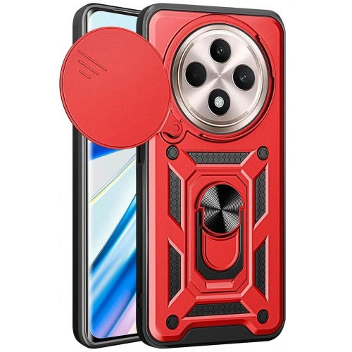 Durukar®   Redmi 14C Kılıf Pars Lens Yüzüklü Silikon - Kırmızı