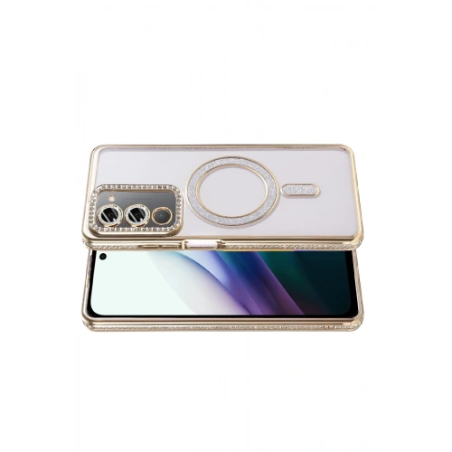 Durukar®   Redmi 15 4G Joke Simli Magneticsafe Kılıf - Gold