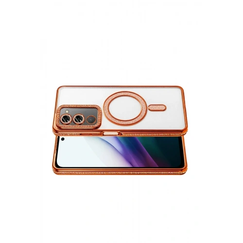 Durukar®   Redmi 15 4G Joke Simli Magneticsafe Kılıf - Turuncu