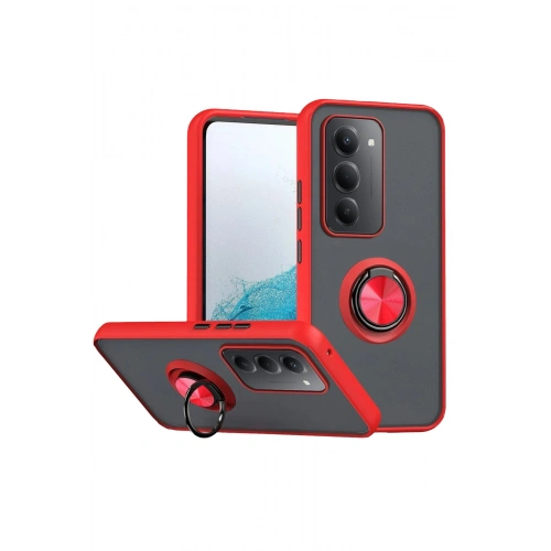 Durukar®   Redmi 15 4G Montreal Yüzüklü Silikon Kapak - Kırmızı