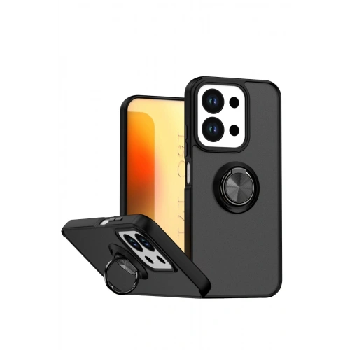 Durukar®   Redmi 15C 4G Montreal Yüzüklü Silikon Kapak - Siyah