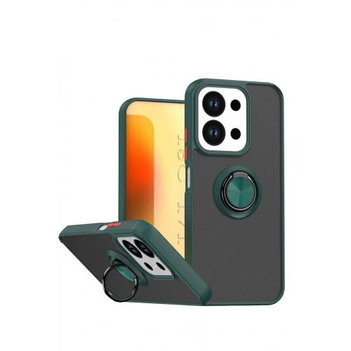 Durukar®   Redmi 15C 4G Montreal Yüzüklü Silikon Kapak - Yeşil