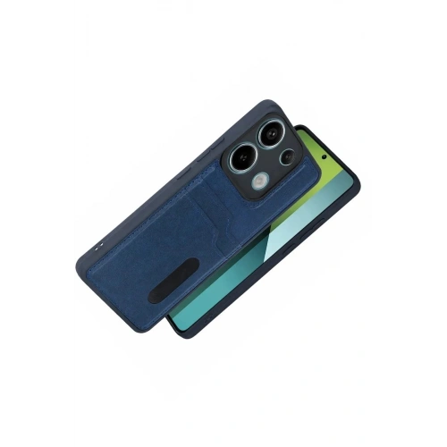 Durukar®   Redmi 15C 4G Sara Kartvizitli Deri Kılıf - Lacivert