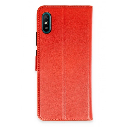 Durukar®   Redmi 9A Kılıf Trend S Plus Kapaklı Kılıf - Kırmızı