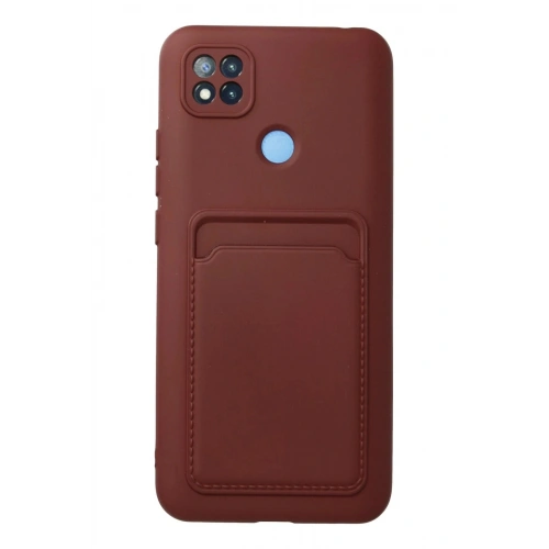 Durukar®   Redmi 9C Kılıf Kelvin Kartvizitli Silikon - Bordo