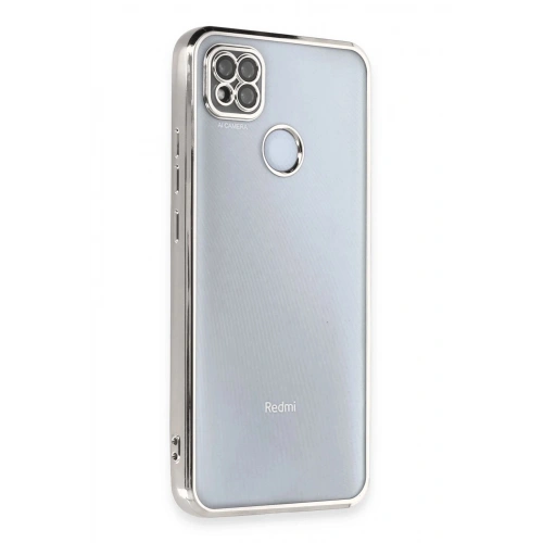 Durukar®   Redmi 9C Kılıf  Lensli Silikon - Gümüş