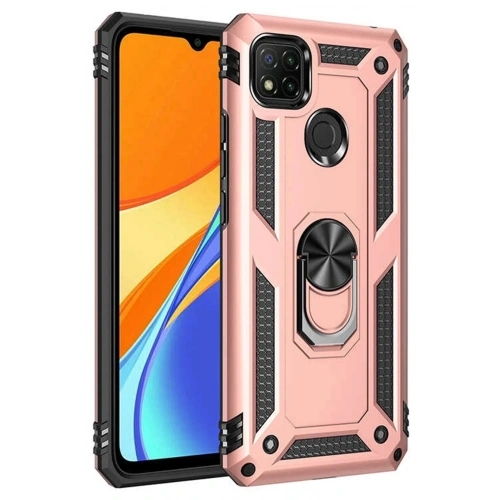 Durukar®   Redmi 9C Kılıf Sofya Yüzüklü Silikon Kapak - Rose