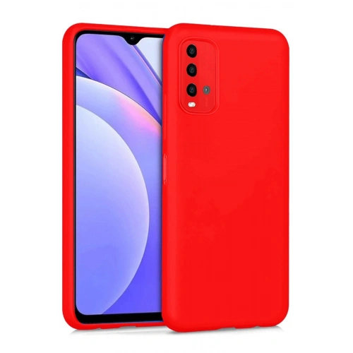 Durukar®   Redmi 9T Kılıf Nano içi Kadife Silikon - Kırmızı