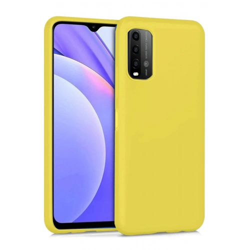 Durukar®   Redmi 9T Kılıf Nano içi Kadife Silikon - Sarı