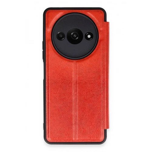 Durukar®   Redmi A3 4G Kılıf Flip Cover - Kırmızı