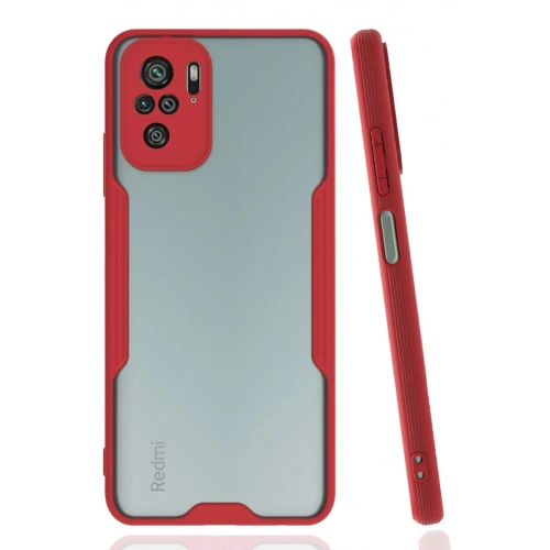 Durukar®   Redmi Note 10 Kılıf Platin Silikon - Kırmızı