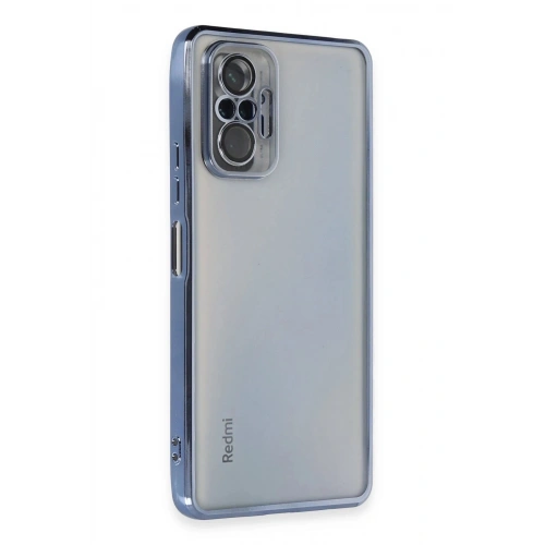 Durukar®   Redmi Note 10 Pro Kılıf  Lensli Silikon - Açık Mavi