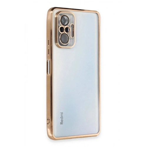 Durukar®   Redmi Note 10 Pro Kılıf  Lensli Silikon - Gold