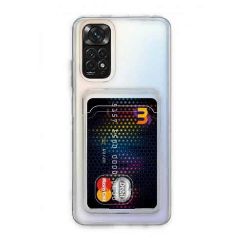 Durukar®   Redmi Note 11 Kılıf Kart Şeffaf Silikon - Şeffaf