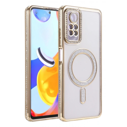 Durukar®   Redmi Note 12 Pro 4G Joke Simli Magneticsafe Kılıf - Gold