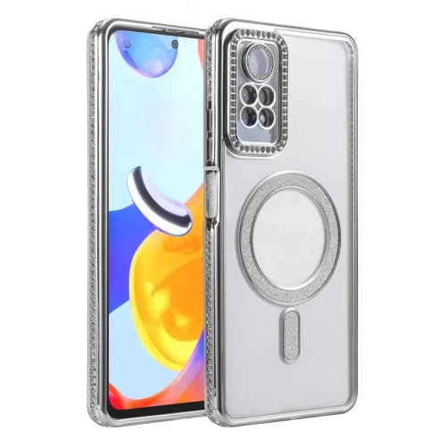 Durukar®   Redmi Note 12 Pro 4G Joke Simli Magneticsafe Kılıf - Gümüş