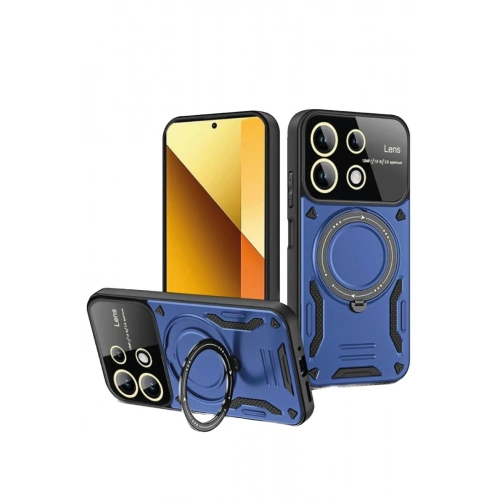 Durukar®   Redmi Note 13 4G Kılıf Joy Lens Standlı Kapak - Lacivert