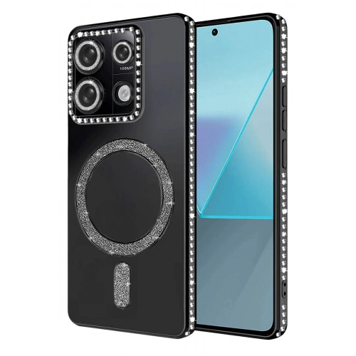 Durukar®   Redmi Note 13 Pro 4G Joke Simli Magneticsafe Kılıf - Siyah