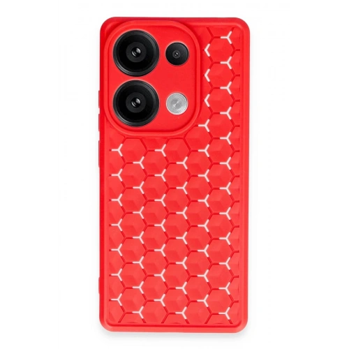 Durukar®   Redmi Note 13 Pro 4G Kılıf Petek Silikon Kapak - Kırmızı