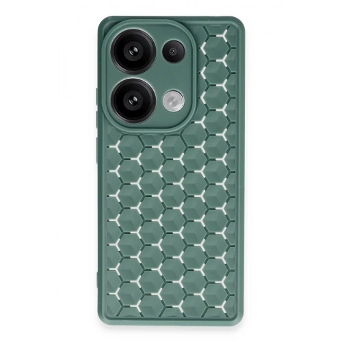 Durukar®   Redmi Note 13 Pro 4G Kılıf Petek Silikon Kapak - Koyu Yeşil