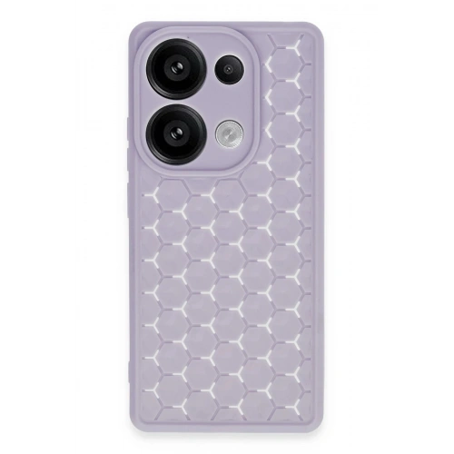 Durukar®   Redmi Note 13 Pro 4G Kılıf Petek Silikon Kapak - Lila
