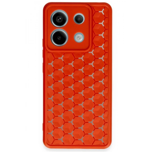 Durukar®   Redmi Note 13 Pro 5G Kılıf Petek Silikon Kapak - Kırmızı