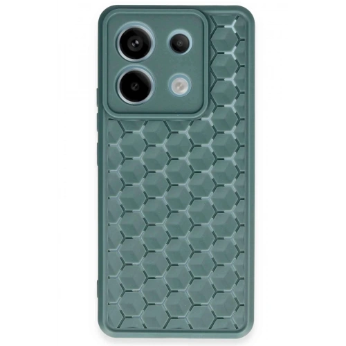 Durukar®   Redmi Note 13 Pro 5G Kılıf Petek Silikon Kapak - Koyu Yeşil