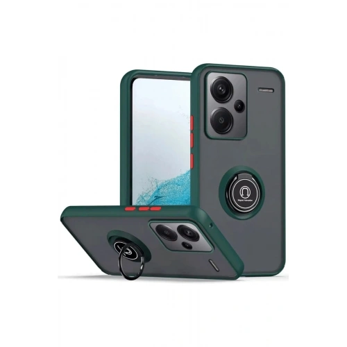 Durukar®   Redmi Note 13 Pro Plus Kılıf Montreal Yüzüklü Silikon Kapak - Yeşil
