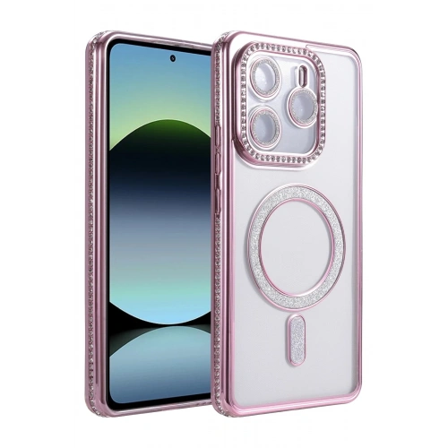 Durukar®   Redmi Note 14 4G Joke Simli Magneticsafe Kılıf - Pembe