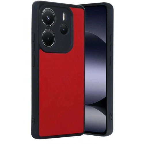 Durukar®   Redmi Note 14 4G Kılıf Aras Deri Kapak - Kırmızı