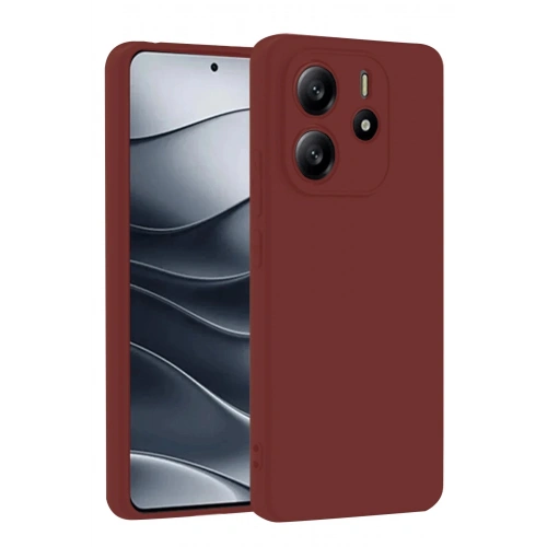 Durukar®   Redmi Note 14 4G Kılıf First Silikon - Bordo