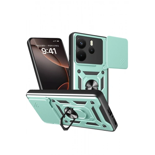 Durukar®   Redmi Note 14 4G Pars Lens Yüzüklü Silikon - Yeşil