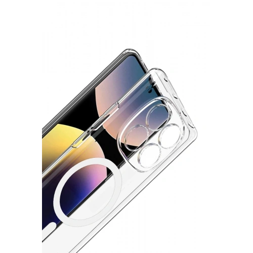 Durukar®   Redmi Note 14 Pro 4G Combo Sert Şeffaf Magsafe Kapak - Şeffaf