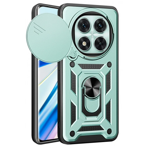 Durukar®   Redmi Note 14 Pro 4G Kılıf Pars Lens Yüzüklü Silikon - Yeşil