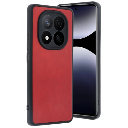 Durukar®   Redmi Note 14 Pro 5G Kılıf Aras Deri Kapak - Kırmızı